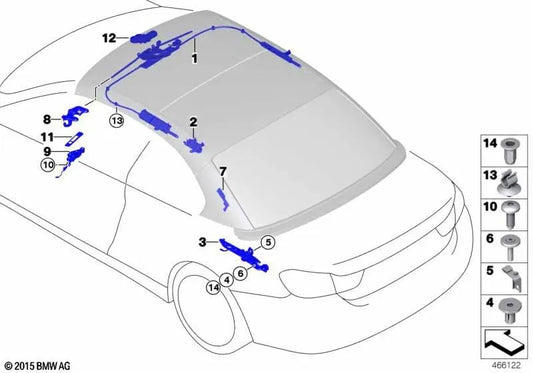 Left base plate for BMW 4 Series F33, F33N, F83, F83N (OEM 54377290347). Original BMW