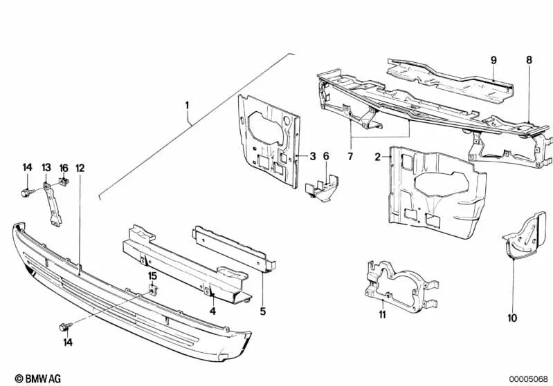 Deflettore d'aria per la serie BMW 3 E21 (OEM 41131872089). BMW originale.