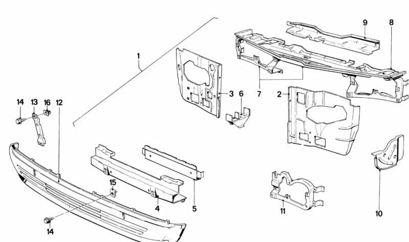 Right bracket for BMW 3 Series E21 (OEM 41131846614). Original BMW