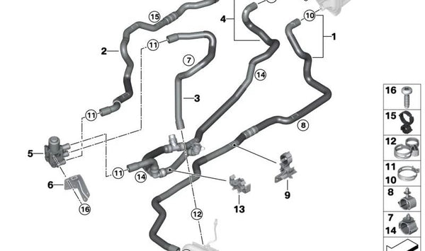 Clip doble OEM 17128581217 para BMW F20, F21, F22, F23, F30, F31, F32, F36, G01, G02. Original BMW.