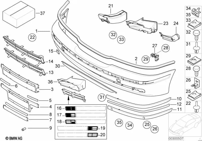 Soporte PDC interno izquierdo para BMW Serie 5 E39 (OEM 51117008391). Original BMW