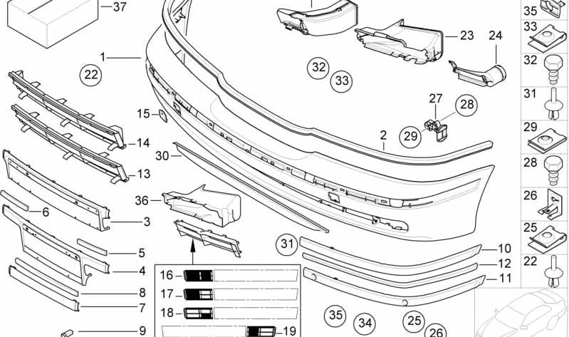 Base imprimada para BMW E39 (OEM 51117005980). Original BMW.