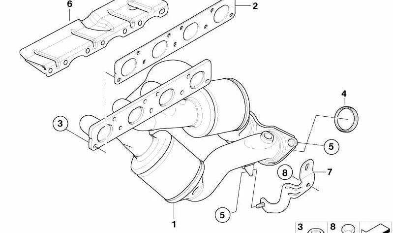 Junta plana para BMW Serie 1 E81, E82, E87, E88, Serie 3 E90, E91, E92, E93, Serie 5 E60N, X1 E84 (OEM 18307540797). Original BMW.