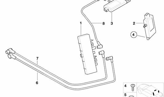 Cable de antena Diversity para BMW Serie 5 E39 (OEM 65248370605). Original BMW