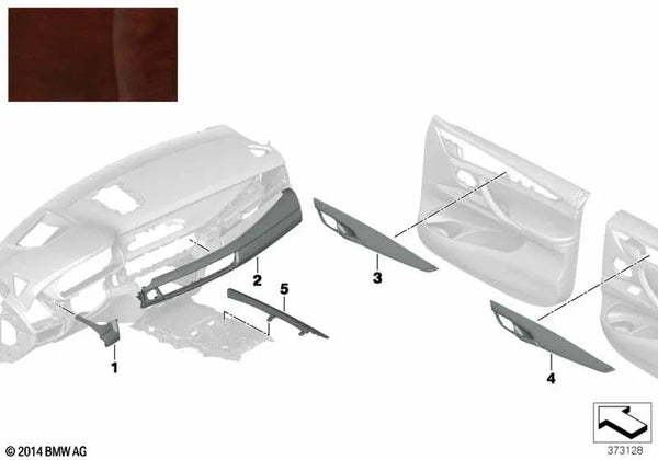 Cubierta de Madera para Puerta para BMW F15, F85, F16, F86 (OEM 51417988271). Original BMW