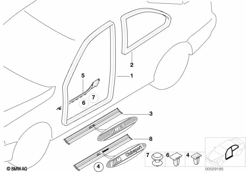 Embellecedor delantero para BMW E36 (OEM 51472495566). Original BMW.