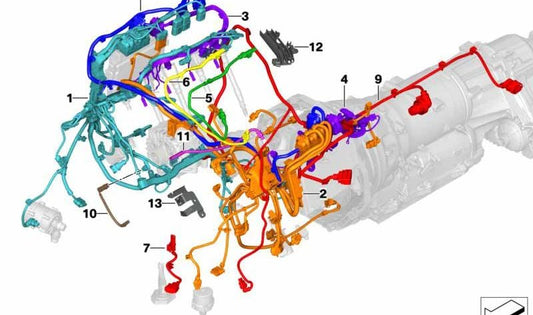 Fuel Injector / Ignition Wiring Harness for BMW G30, G11N, G14 (OEM 12518693201). Original BMW