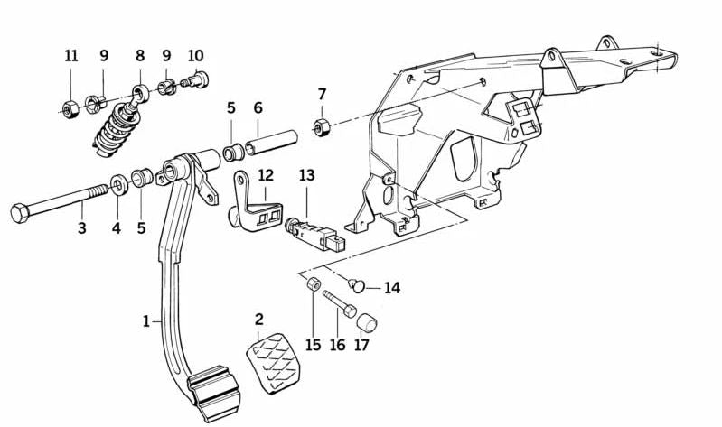 Muelle de sujeción para BMW Serie 5 E28, E34, Serie 6 E24, Serie 7 E23, E32, Serie 8 E31 (OEM 35311152540). Original BMW