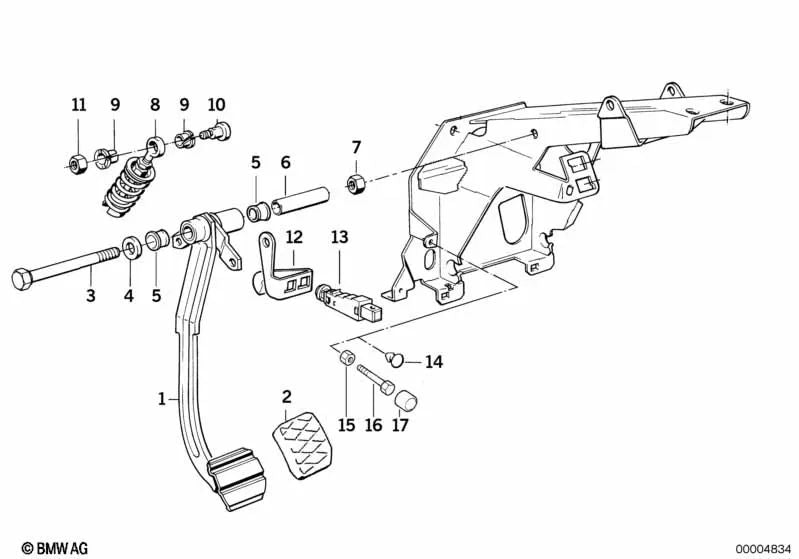 Casquillo de cojinete para BMW Serie 3 E30, Serie 5 E28 E34, Serie 6 E24, Serie 7 E23 E32, Serie 8 E31 (OEM 21521150345). Original BMW.