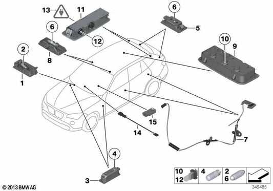 Innenleseleuchte hinten für BMW E90, E90N, E91, E91N, X1 E84 (OEM 61319201632). Original BMW