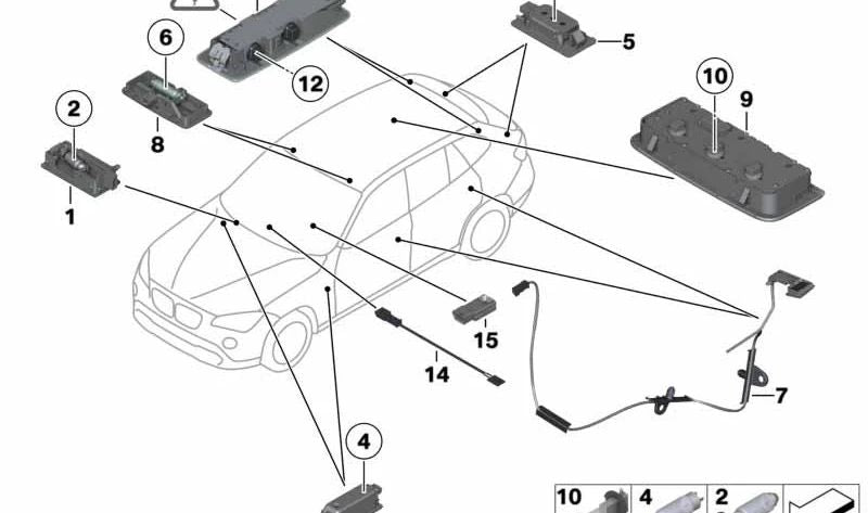 Mirror Light for BMW E81, E87, E92N, E84 (OEM 63316962015). Original BMW