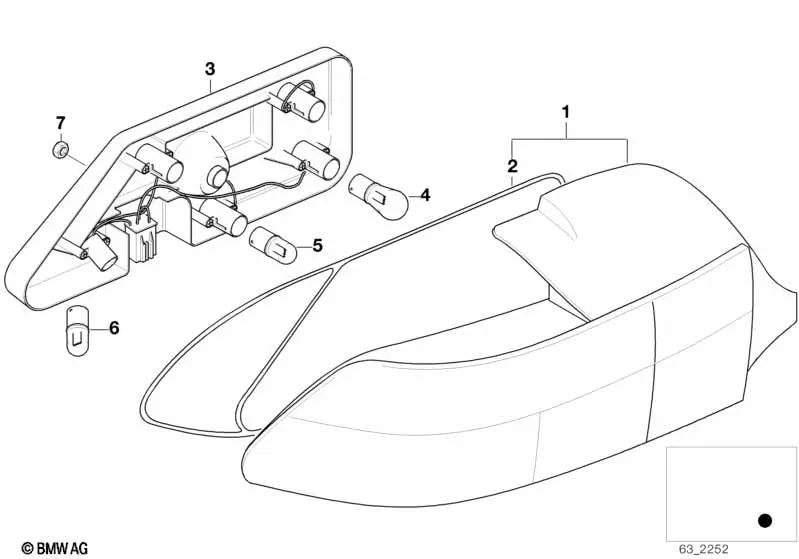 Portalamparas derecho para BMW 1er E81 E82, 3er E90 E91 E92 E93 (OEM 63218389862). Original BMW