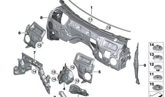 Sound insulation right side wall for BMW 3 Series G20, G21, G28 (OEM 51487436902). Original BMW