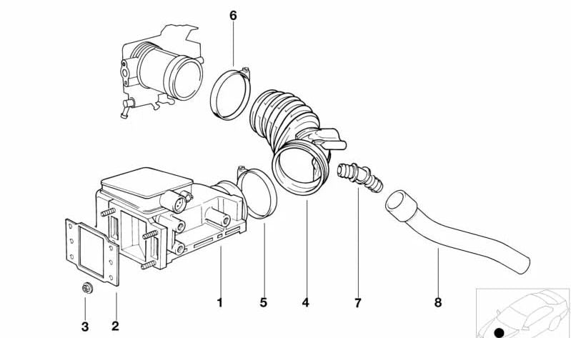 Marco de sellado para BMW Serie 3 E30, E36 Serie 5 E28, E34 (OEM 13711705064). Original BMW.