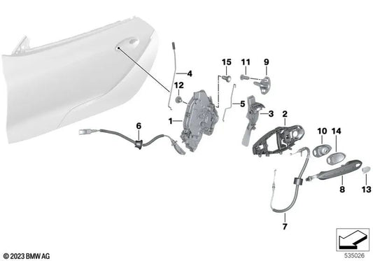 Right system lock for BMW 1 Series F40, 2 Series F44, U06, 3 Series G20, 4 Series G22, G23, G82, G83 (OEM 51217956136). Genuine BMW