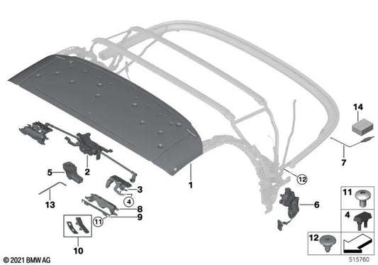 Gancho de soporte izquierdo para BMW Z4 G29 (OEM 54349449203). Original BMW