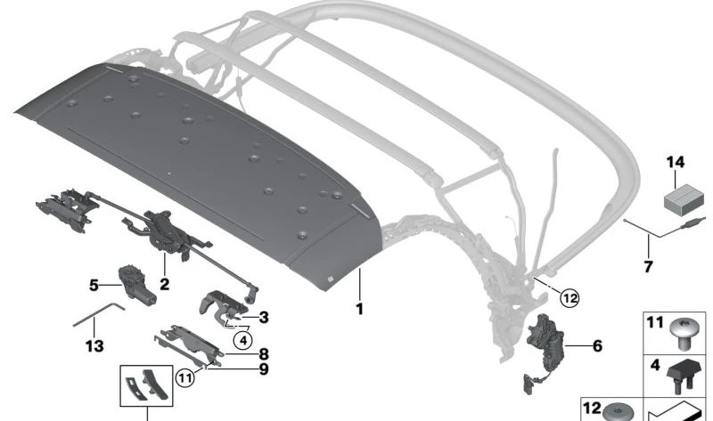 Tension Cable Kit for BMW G29 (OEM 54347434505). Original BMW