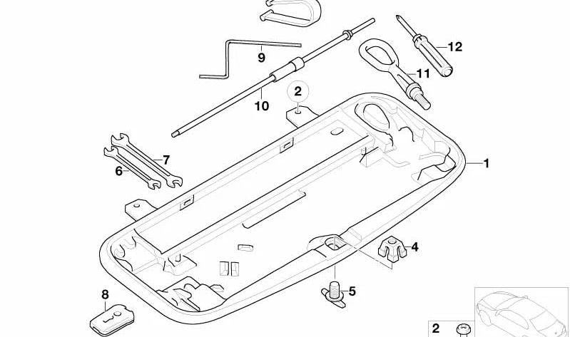 Adaptador para llave de repuesto OEM 61316922666 para BMW Serie 7 (E65, E66). Original BMW.