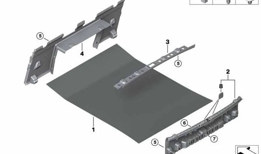 Revestimiento del marco de la ventana trasera para BMW F91, F92, G14 (OEM 51477435256). Original BMW.