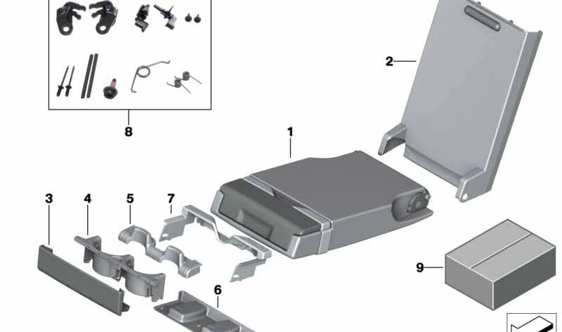 Center Armrest Trim for BMW 5 Series G30, G30N (OEM 52207437294). Original BMW