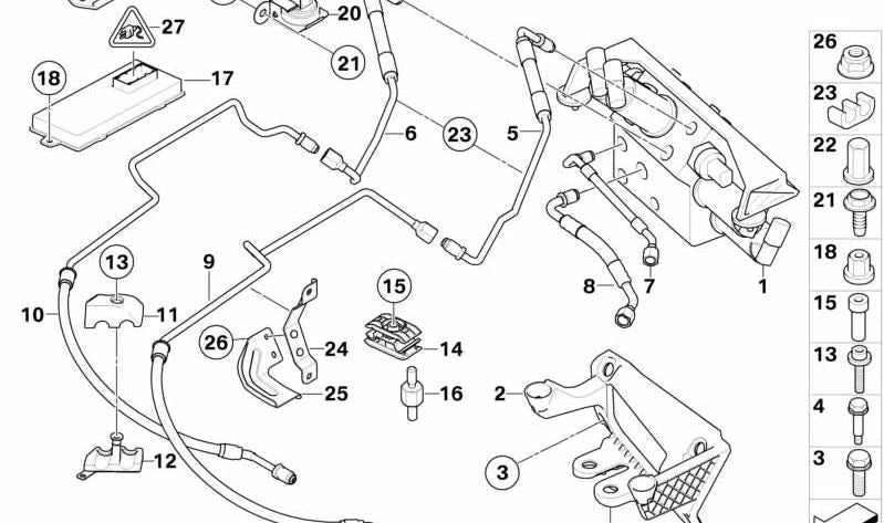 Druckleitung für BMW E60, E61, E63, E64 (OEM 37136761193). Original BMW