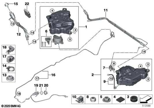 Dosierleitung for BMW G26 (OEM 16199895408). Genuine BMW.