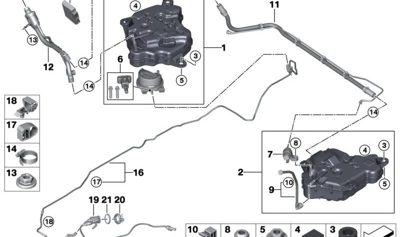 Dosificador para BMW G20, G21, G22, G23, G26 (OEM 16197498850). Original BMW