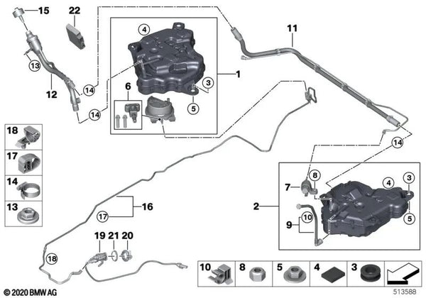 Dosierleitung para BMW G26 (OEM 16199895408). Original BMW.