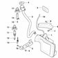 Windshield washer fluid reservoir for BMW E60, E63, E64 (OEM 61667896393). Original BMW