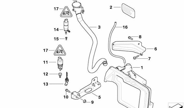 Etiqueta de capacidad de llenado del depósito OEM 61667079937 para BMW E60, E61, E63, E64. Original BMW