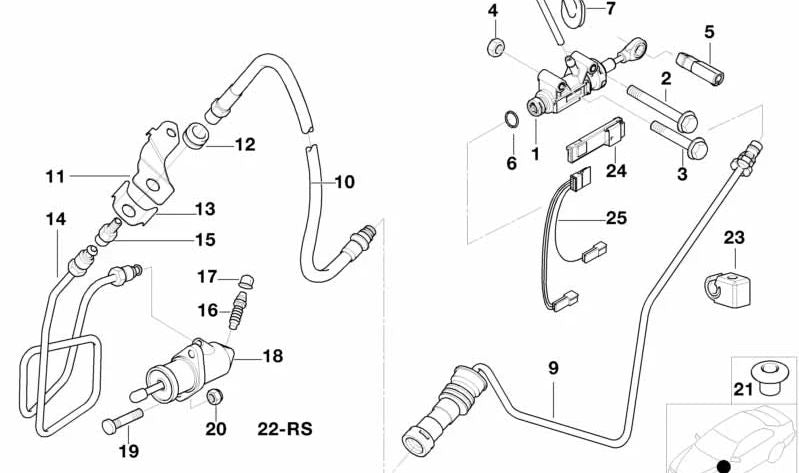 Interruptor de embrague OEM 61319122700 para BMW E46, E39, E85, E86. Original BMW