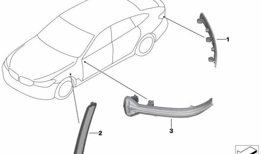 Rear right reflector for BMW G32, G32N (OEM 63147391648). Original BMW