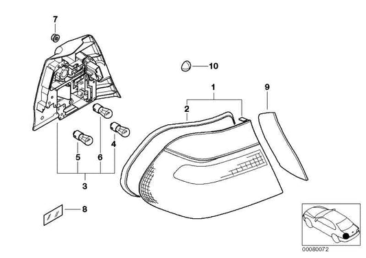 Junta Piloto Trasero Para Bmw E46 Serie 3 . Original Recambios