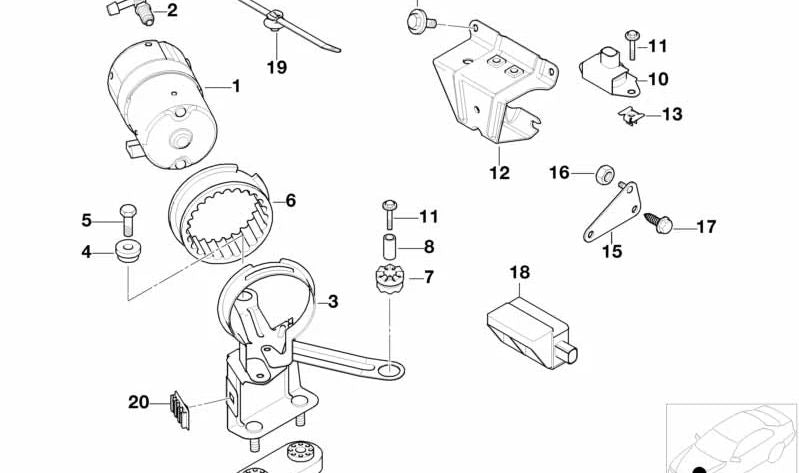 Soporte de Goma para Bomba de Prealimentación para BMW E46, E39 (OEM 34511165156). Original BMW.