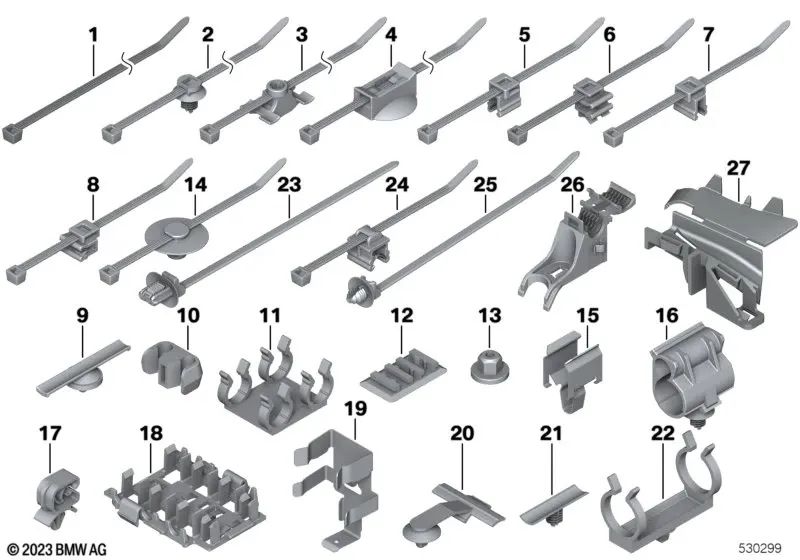 Clip for BMW 3 Series E36, E46 and MINI F54, F55, F56, F57, F60, R50, R53, R55, R56, R57, R58, R59, R60 (OEM 13531247441). Genuine BMW