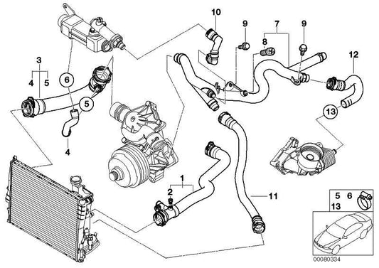 Tubo Retorno Calefacc.-Conex. Manguera Para Bmw E87 E46 E90 E91 E92 E93 E60 E61 E63 E64 E83 E53 .