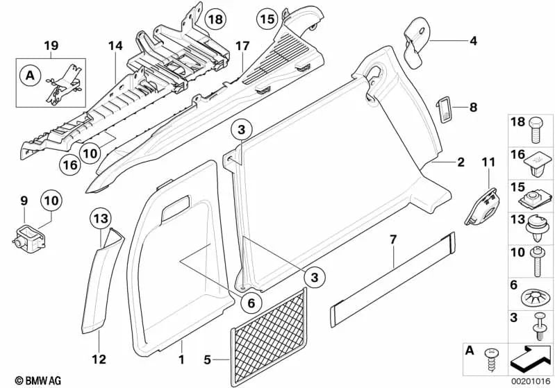 Revestimento direito do tronco para BMW X6 E71, E72 (OEM 51477254014). BMW original.