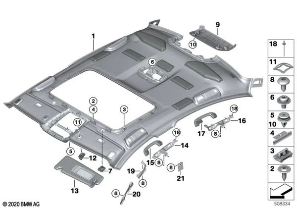 Cubierta Luz de Freno para BMW F90, G30 (OEM 51448065048). Original BMW