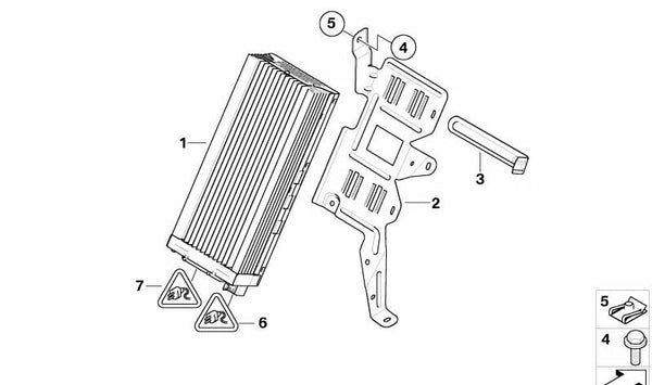 Soporte Amplificador para BMW Serie 5 E61, E61N (OEM 65156925443). Original BMW