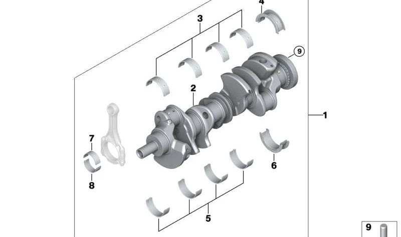 Cojinete de biela OEM 11247593228 para BMW E60, E61, E63, E64, E65, E66, F01, F02, F04, E53, E70, E72. Original BMW