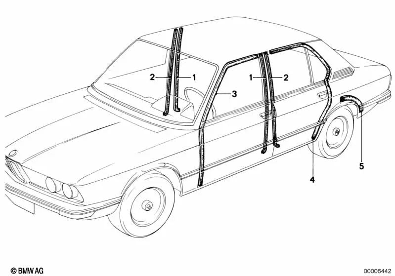 Edge Protection for BMW 5 Series E12 (OEM 51711830803). Original BMW.