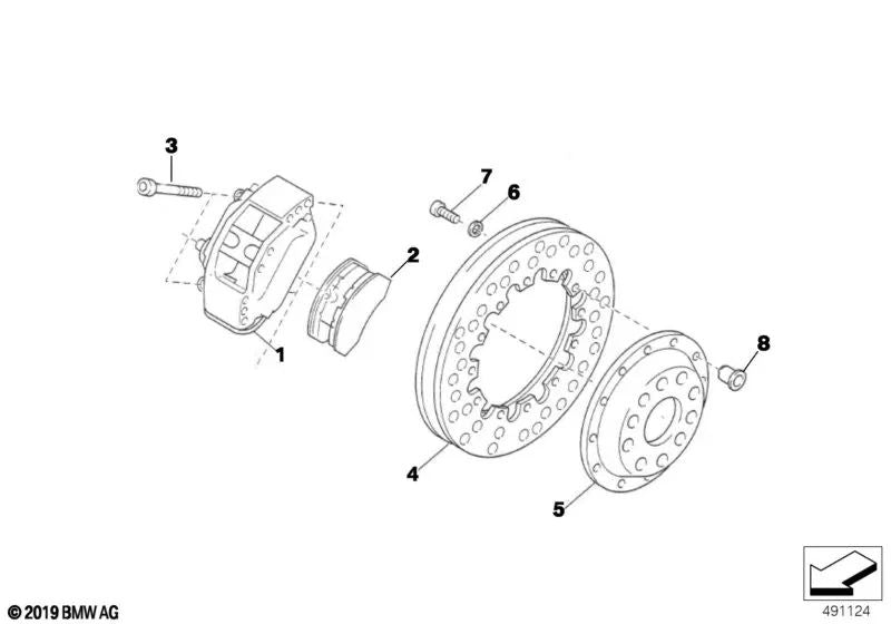 Pastilla de freno para BMW F07, F10, F11, F06, F12, F13, F01N, F02N (OEM 34212485625). Original BMW.