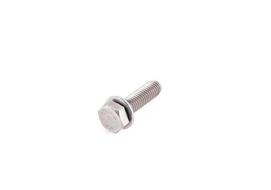 Hexagonal screw with washer for BMW series 1 E87, F20, F21, series 2 F87, series 3 E30, E36, E46, E90, E91, F30, F31, 4 F32 series, F33, F36, 5 E34 Series, E39, E60, E61, G38, Series 6 E63, E64, E64, Series 7 E3 E66, Série 8 E31, X3 E83, X5 E53, E70, F15,