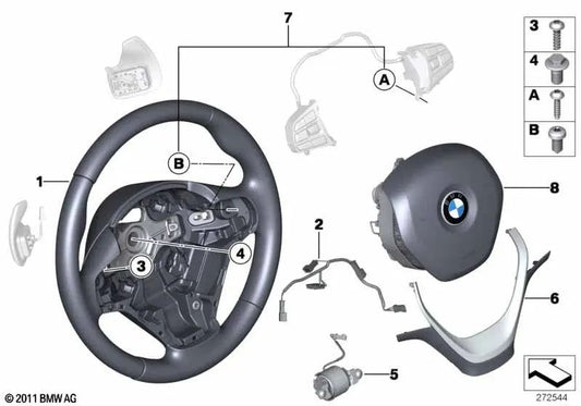 Leather Sports Steering Wheel with Shift Paddles for BMW F22, F23, F30, F31, F34, F35, F32, F33, F36 (OEM 32306863351). Genuine BMW