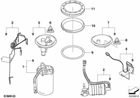 Tapa de cierre izquierda para BMW E83, E83N (OEM 16116766167). Original BMW