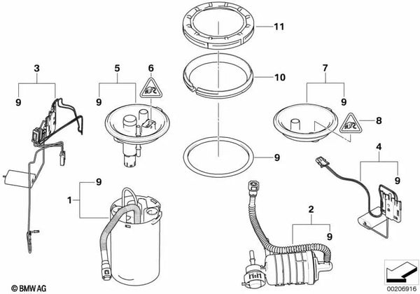 Tapa de cierre izquierda para BMW E83, E83N (OEM 16116766167). Original BMW