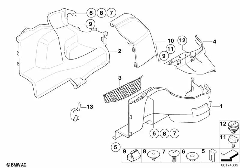 Right boot liner for BMW Z4 E86 (OEM 51473420874). Original BMW