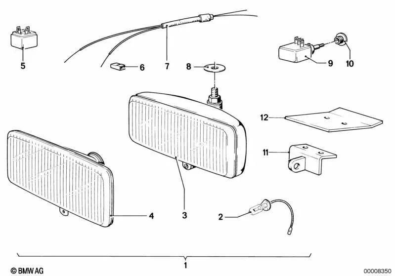 Interruptor de luces antiniebla/luces traseras antiniebla para BMW Serie 3 E21, Serie 6 E24 (OEM 61311359083). Original BMW