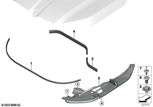 Sellado de pared lateral izquierda para BMW XM G09 (OEM 51769451355). Original BMW