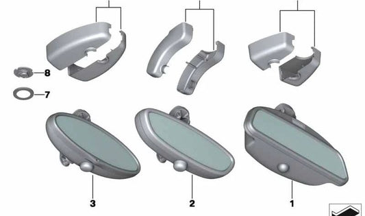 Espejo interior manual LED Inalámbrico para BMW Serie 3 E46, Z4 E85, E86 (OEM 51169134422). Original BMW